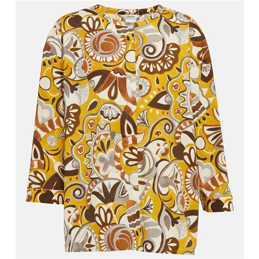 'S Max Mara blusa ilenia in misto cotone con stampa