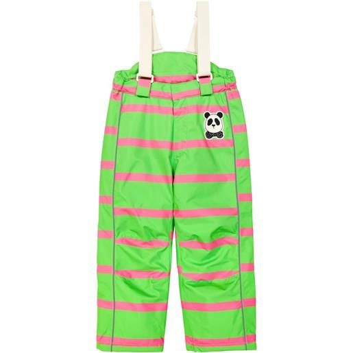 Mini Rodini salopette da sci panda a righe