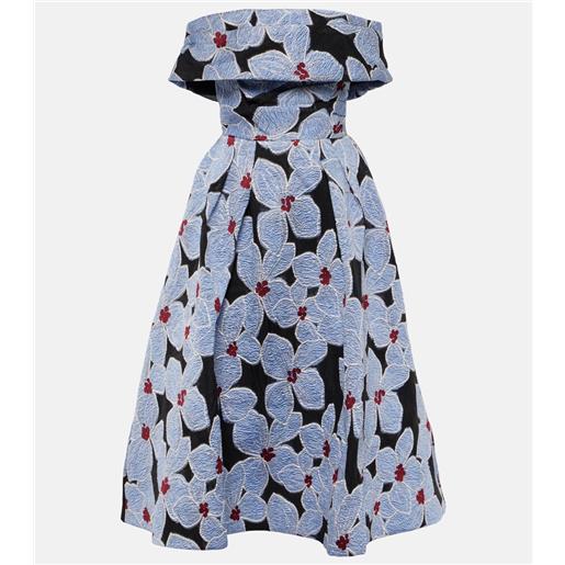 Rebecca Vallance abito midi georgina con ricamo