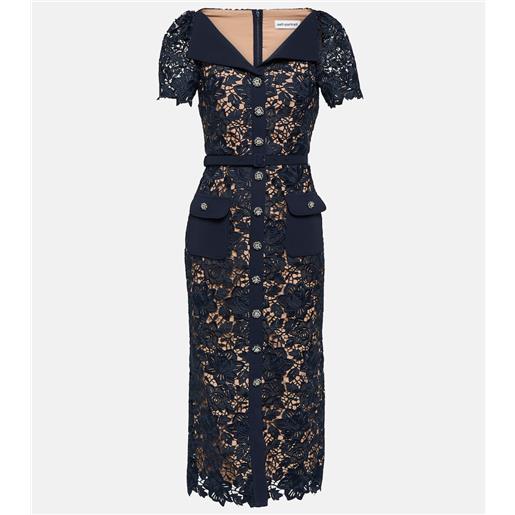 Self-Portrait abito midi in pizzo