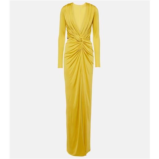 Costarellos abito lungo brienne in jersey di misto seta