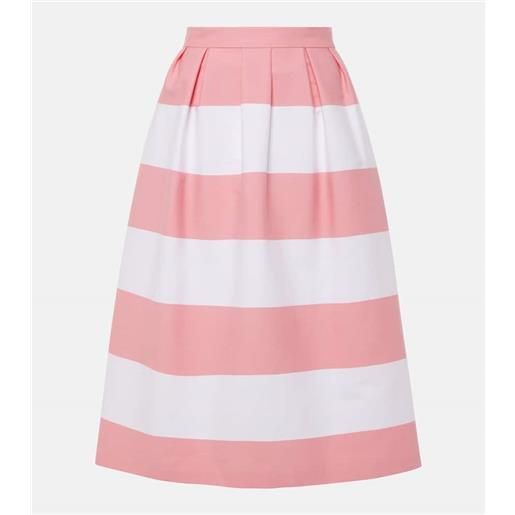 Carolina Herrera gonna midi in misto cotone a righe