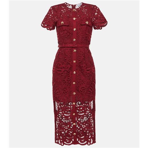 Self-Portrait abito midi in pizzo