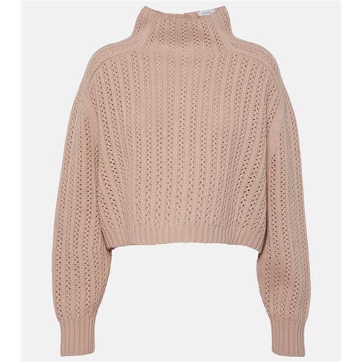 Max Mara pullover cropped in lana e cashmere