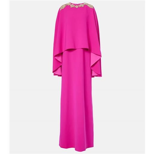 Costarellos abito lungo elin in crãªpe con cristalli