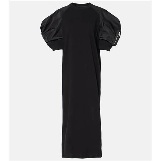 Sacai abito midi in jersey di misto cotone