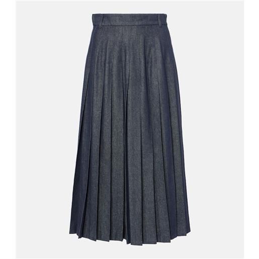 'S Max Mara gonna midi di jeans vale a pieghe