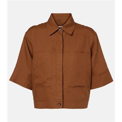 Max Mara camicia cropped in lino
