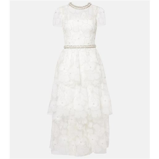 Self-Portrait bridal - abito midi in tulle con perline