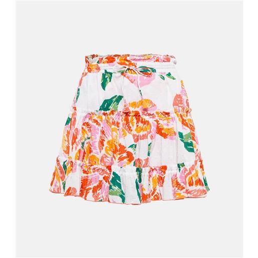 Poupette St Barth minigonna clara in cotone con stampa