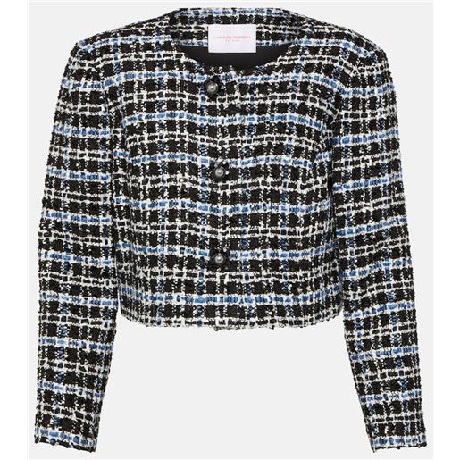 Carolina Herrera giacca cropped in tweed