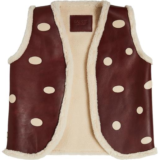 Donsje gilet caro in pelle