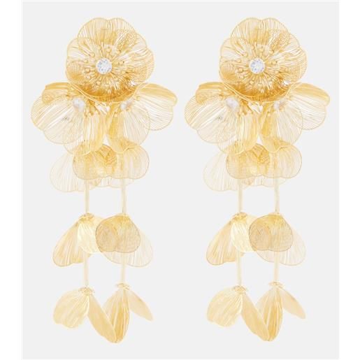 Self-Portrait orecchini a clip bagnati in oro