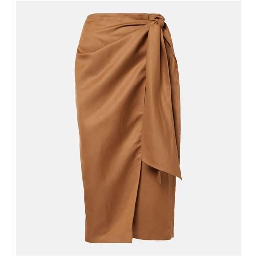 Max Mara gonna a portafoglio in lino e seta