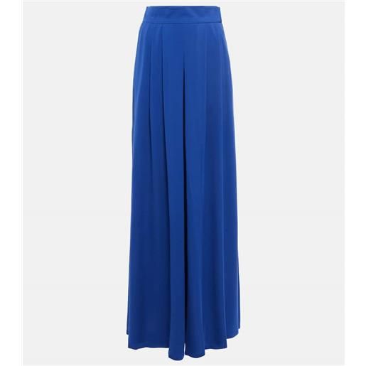 Max Mara pantaloni in seta con pieghe e vita alta
