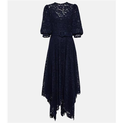 Costarellos abito midi in pizzo con cintura