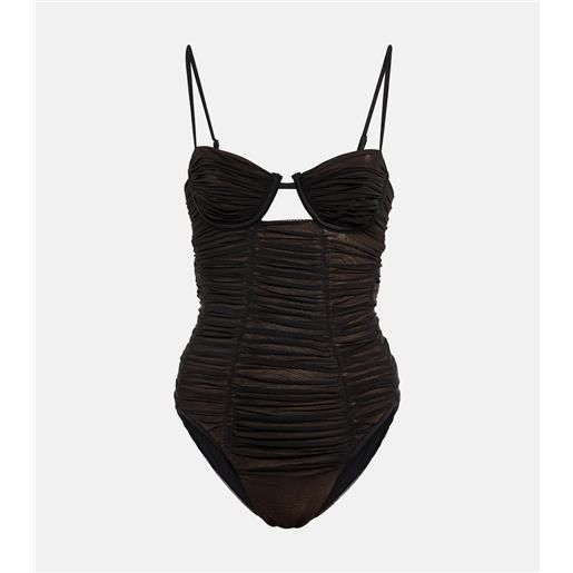 Self-Portrait costume intero in mesh con ruches