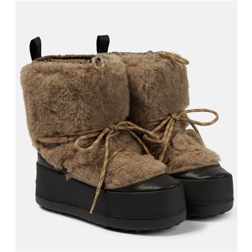 Max Mara stivaletti in shearling e teddy