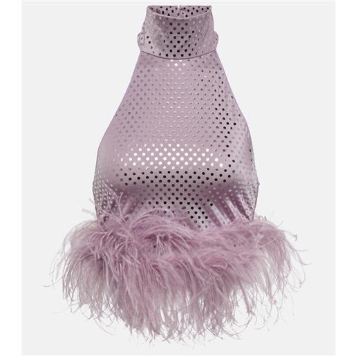 Oseree osã©ree top disco plumage con piume