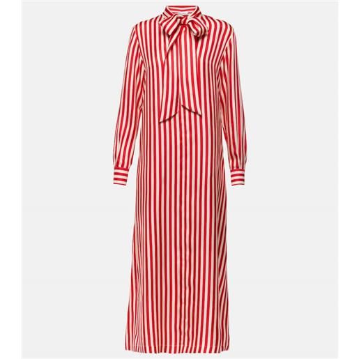 Max Mara abito lungo faesite in twill di seta a righe