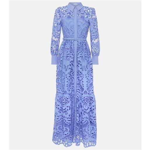 Self-Portrait abito lungo in pizzo di cotone