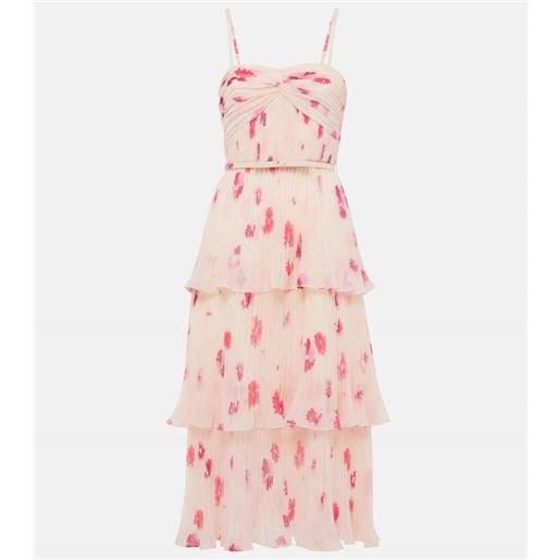 Self-Portrait abito midi in chiffon