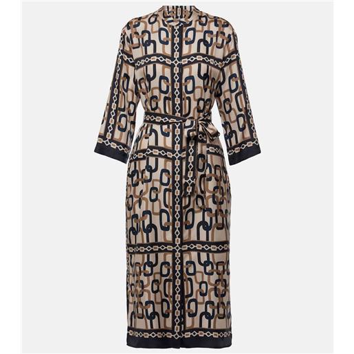 'S Max Mara abito midi falesia in misto cotone con stampa