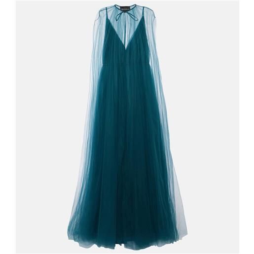 Costarellos abito lungo cassandra in tulle