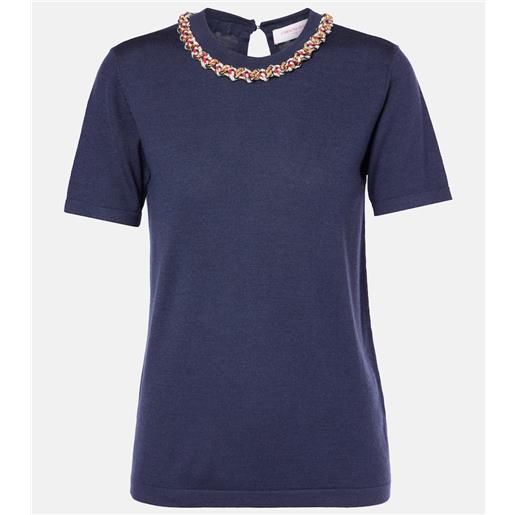 Carolina Herrera t-shirt in maglia di lana e seta