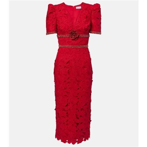 Rebecca Vallance abito midi in pizzo con decorazioni