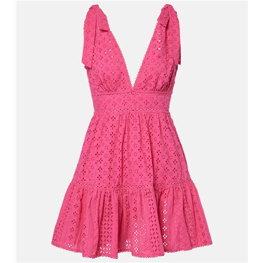 Poupette St Barth abito corto cara in cotone sangallo