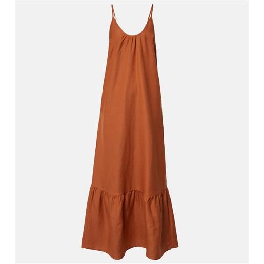 Adriana Degreas abito lungo in misto lino