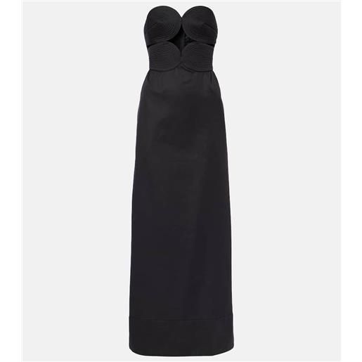 Adriana Degreas abito lungo in misto cotone e lino