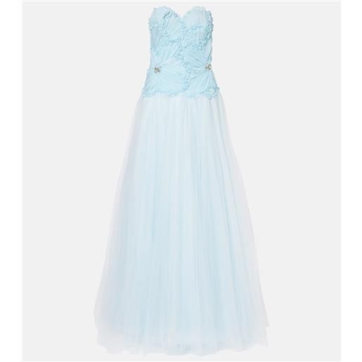 Costarellos abito lungo edra in tulle