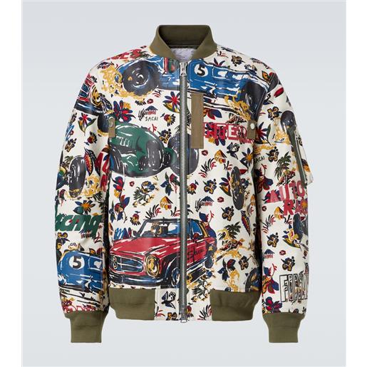 Sacai bomber in cotone con stampa