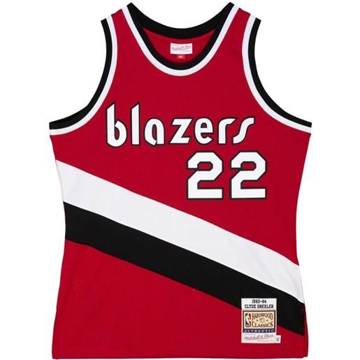 Mitchell & Ness maglia da basket "nba portland trail blazers 83 clyde drexler" - rosso