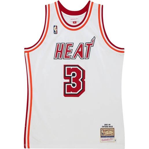 Mitchell & Ness top 1996/97 hardwood classics dwyane wade miami heat "white" - bianco