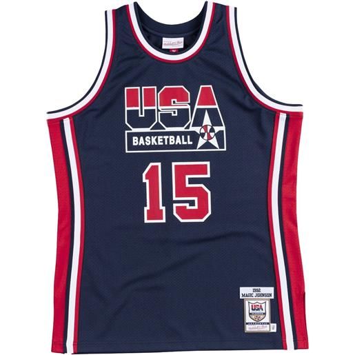 Mitchell & Ness top authentic "team usa 1992 magic johnson" - blu