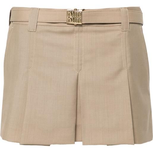 Miu Miu minigonna plissettata - toni neutri