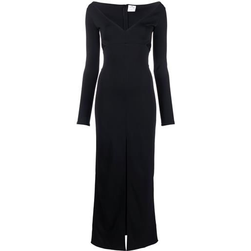 Courrèges abito a coste con dettaglio cut-out - nero