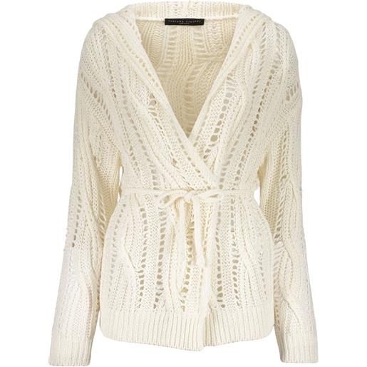 Fabiana Filippi cardigan in maglia traforata - bianco