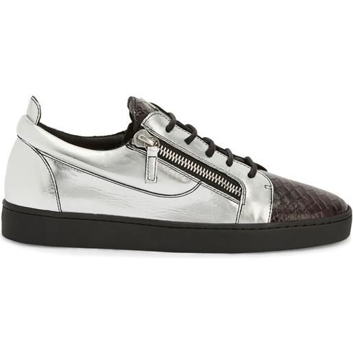 Giuseppe Zanotti sneakers frankie con doppia zip - argento
