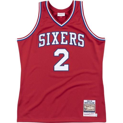 Mitchell & Ness top authentic "79ers 1982 moses malone" - rosso