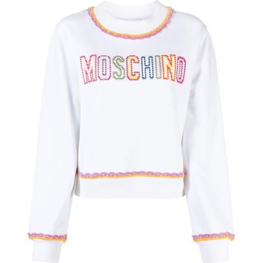 Moschino felpa con bordo macramé - bianco