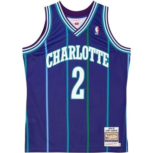 Mitchell & Ness terza maglia ufficiale "nba charlotte hornets 94 larry johnson" - viola