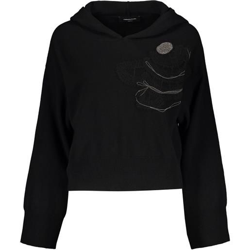 Fabiana Filippi felpa con ricamo e cappuccio - nero