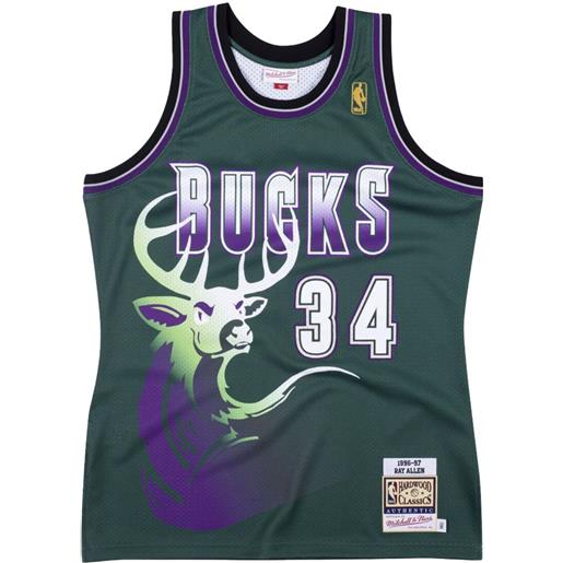 Mitchell & Ness maglia da basket "nba milwaukee bucks 96 ray allen" - verde