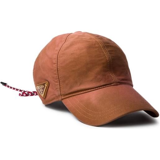 Prada cappello da baseball con lacci - marrone