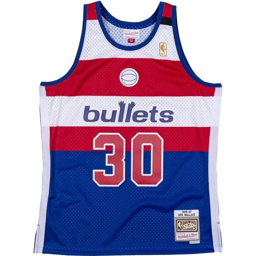 Mitchell & Ness t-shirt ben wallace washington bullets authentic 1996/97 - blu