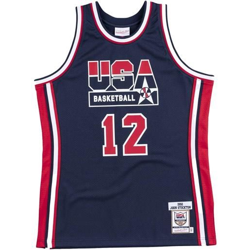 Mitchell & Ness t-shirt team usa 1992 john stockton "navy" - blu
